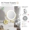Kibi Circular LED Wall Mount Magnifying Make Up Mirror - Brushed Gold KMM101BG - alternate 10
